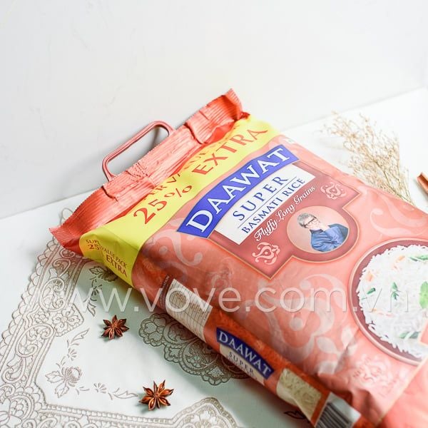  Gạo hạt dài Ấn Độ DAAWAT Super Basmati Rice, phù hợp người tiều đường, giảm cân, 5kg 