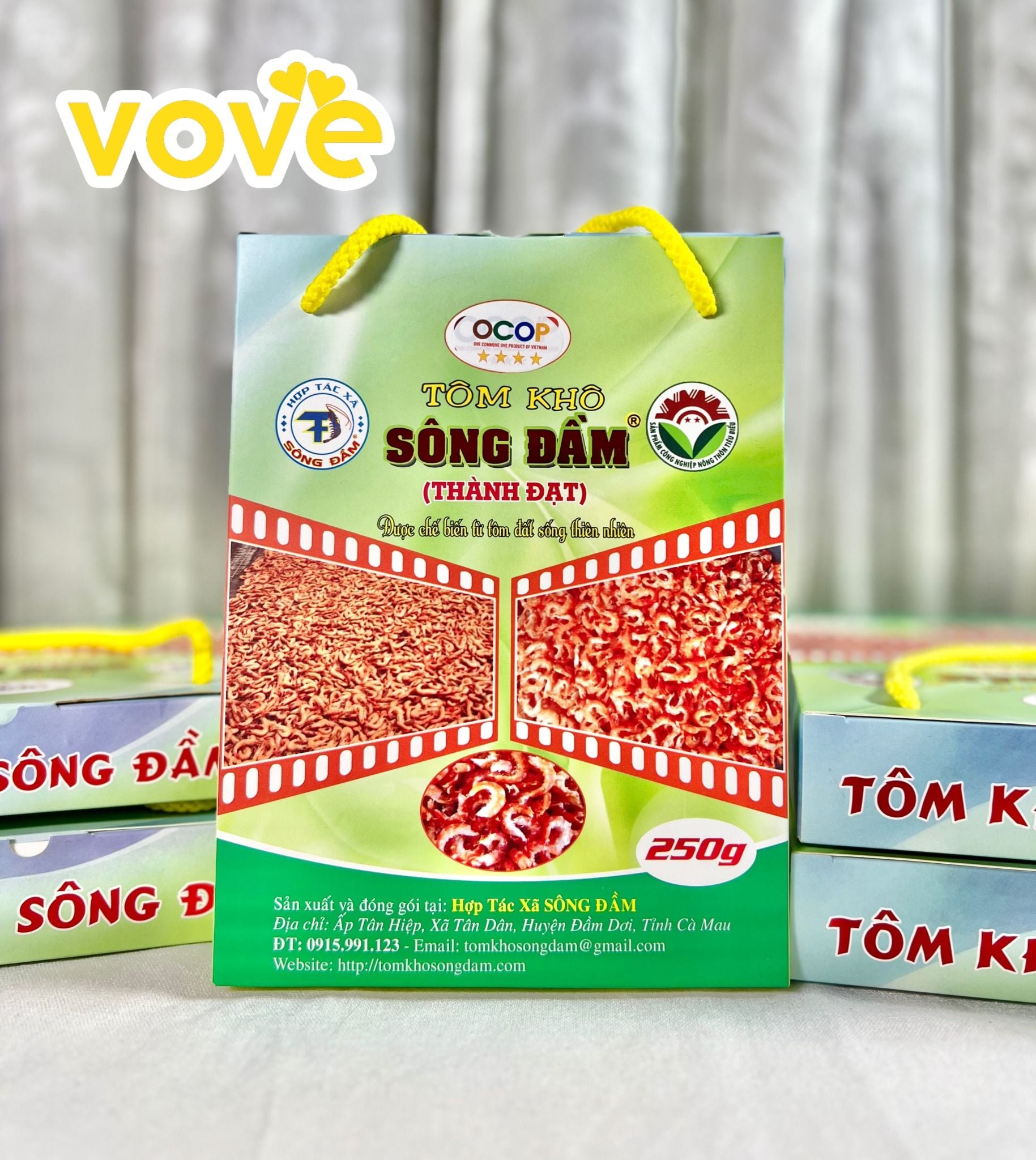  Tôm khô đất Cà Mau Thiên nhiên loại 1 hộp 250gr 