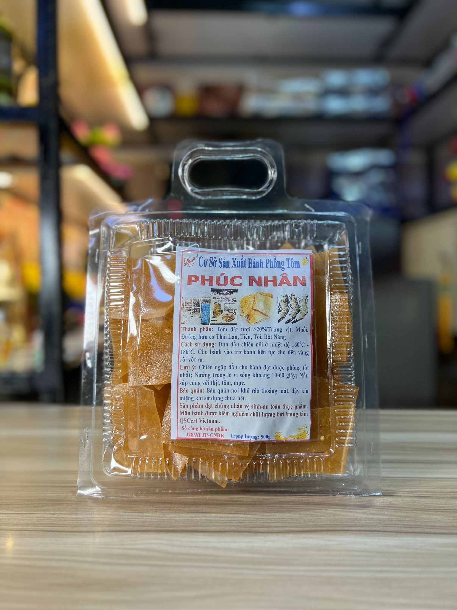  Bánh Phồng Tôm Cà Mau hiệu Phúc Nhân (hộp nhựa), 500gr 