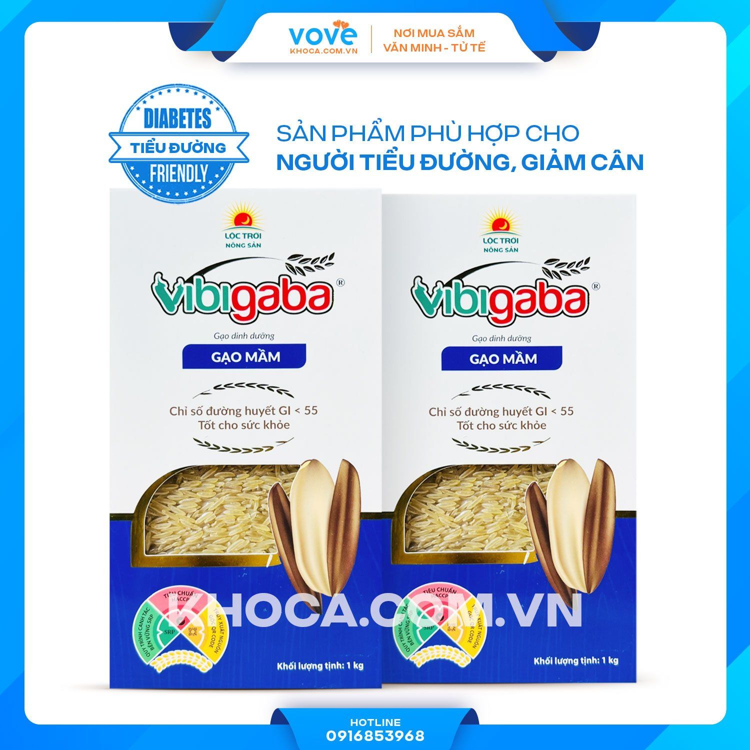  Gạo Mầm Vibigaba Lộc Trời, dành cho người tiểu đường, giảm cân, 1kg 