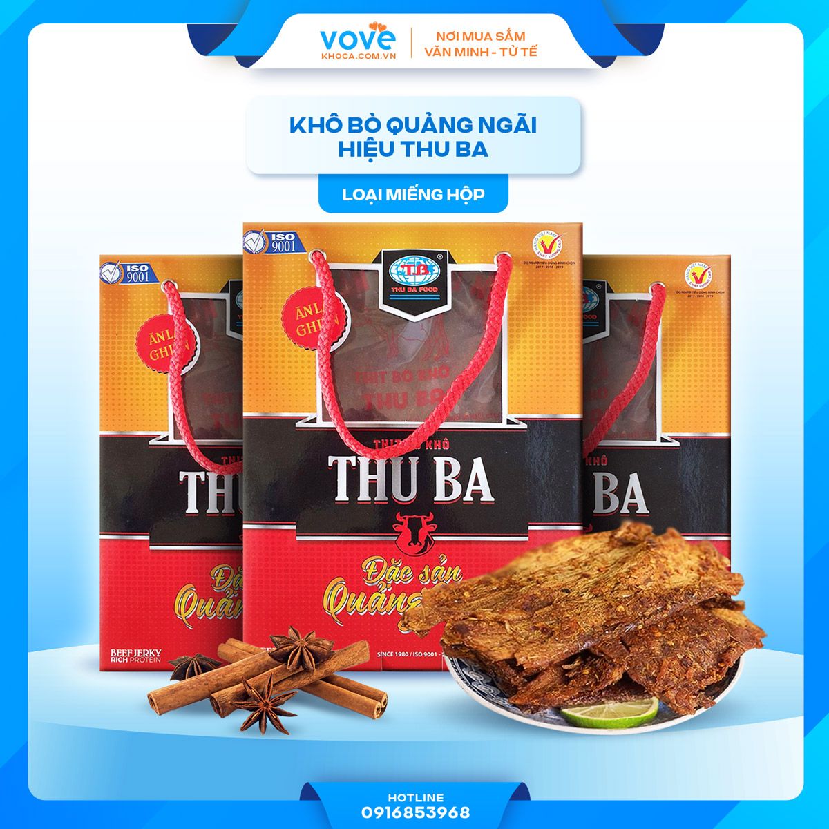 kho bo quang ngai hieu thu ba loai mieng hop 500gr
