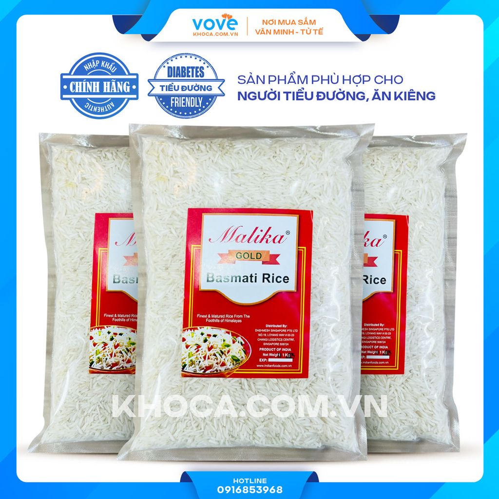 gao hat dai an do malika basmati rice phu hop nguoi tieu duong an kieng 1kg