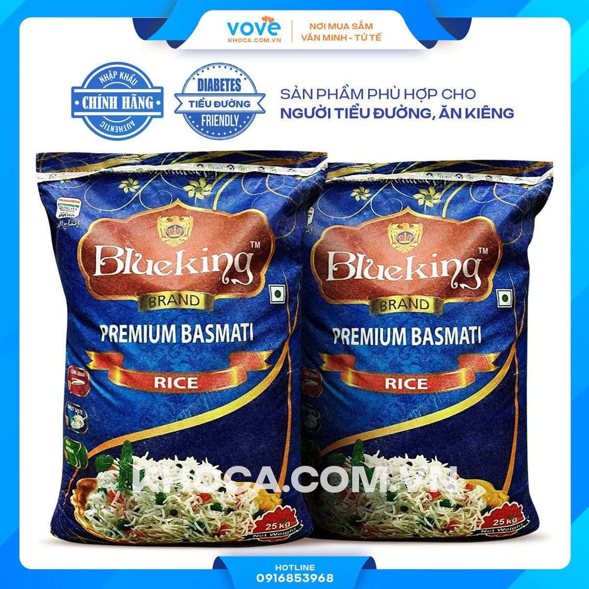 gao basmati an do blueking basmati rice 25kg bao