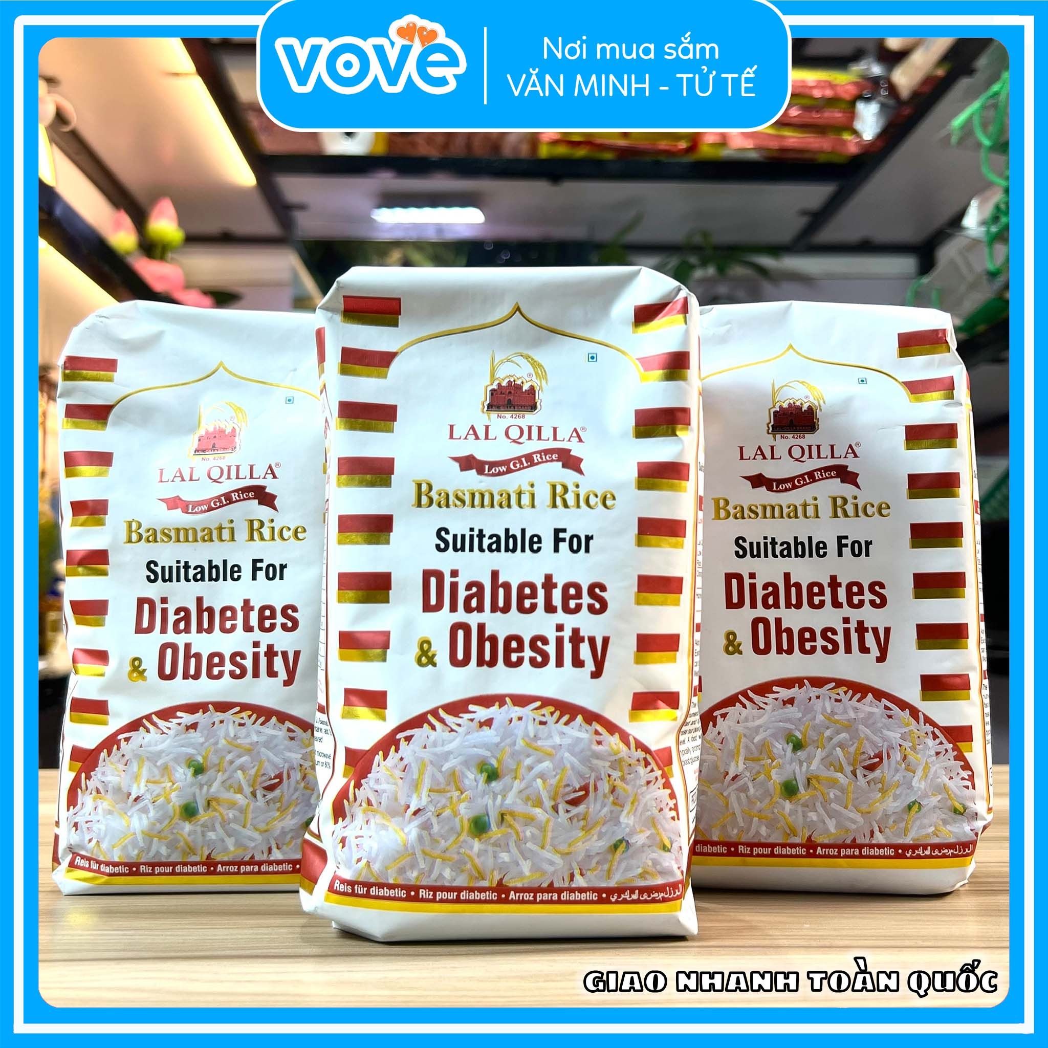  Gạo chuyên đặc biệt cho người tiểu đường từ Ấn Độ Lal Qilla Low GI Basmati Rice for Diabetes & Obesity, 1kg 