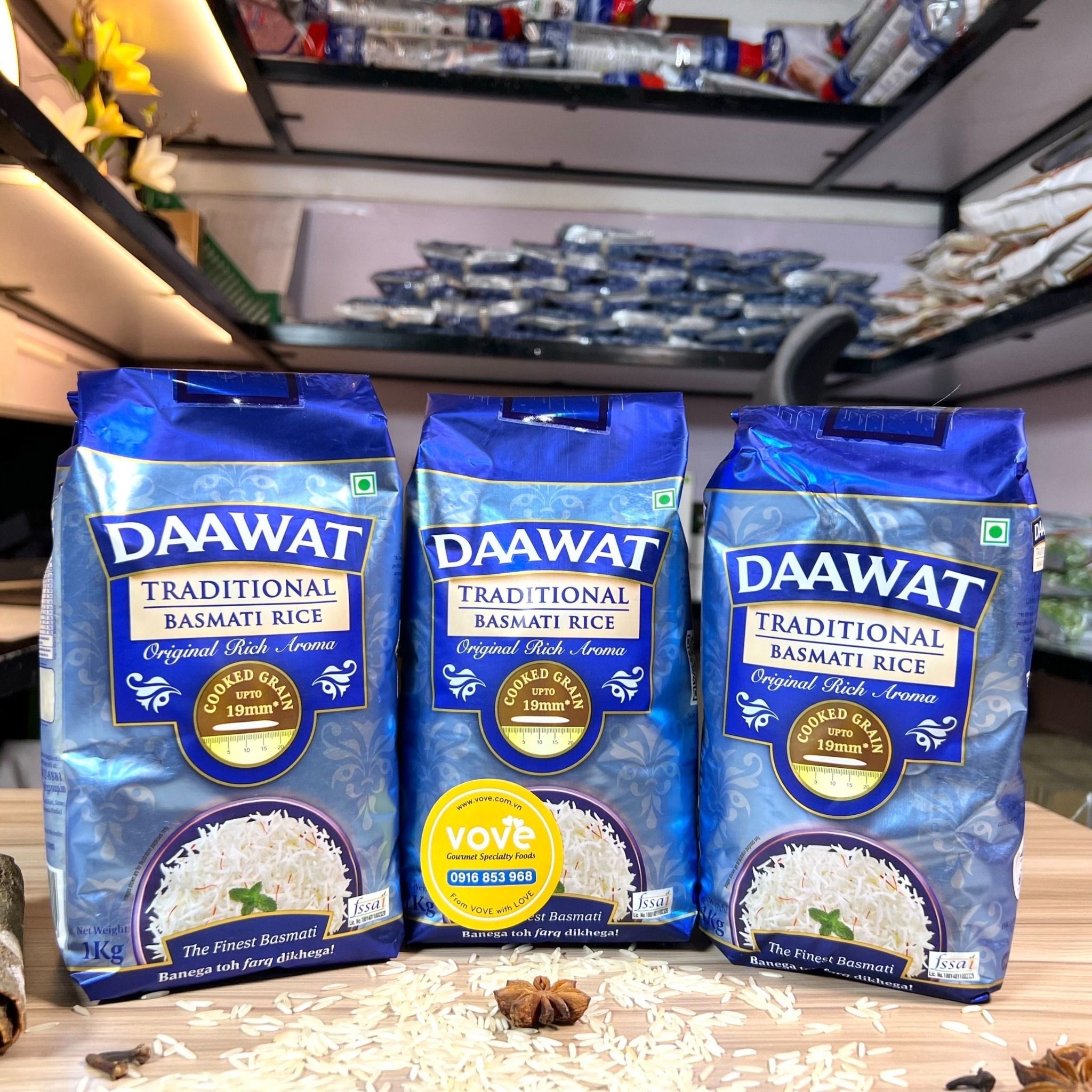  Gạo hạt dài Ấn Độ truyền thống DAAWAT Traditional Basmati Rice, phù hợp người tiểu đường, ăn kiêng, 5kg 