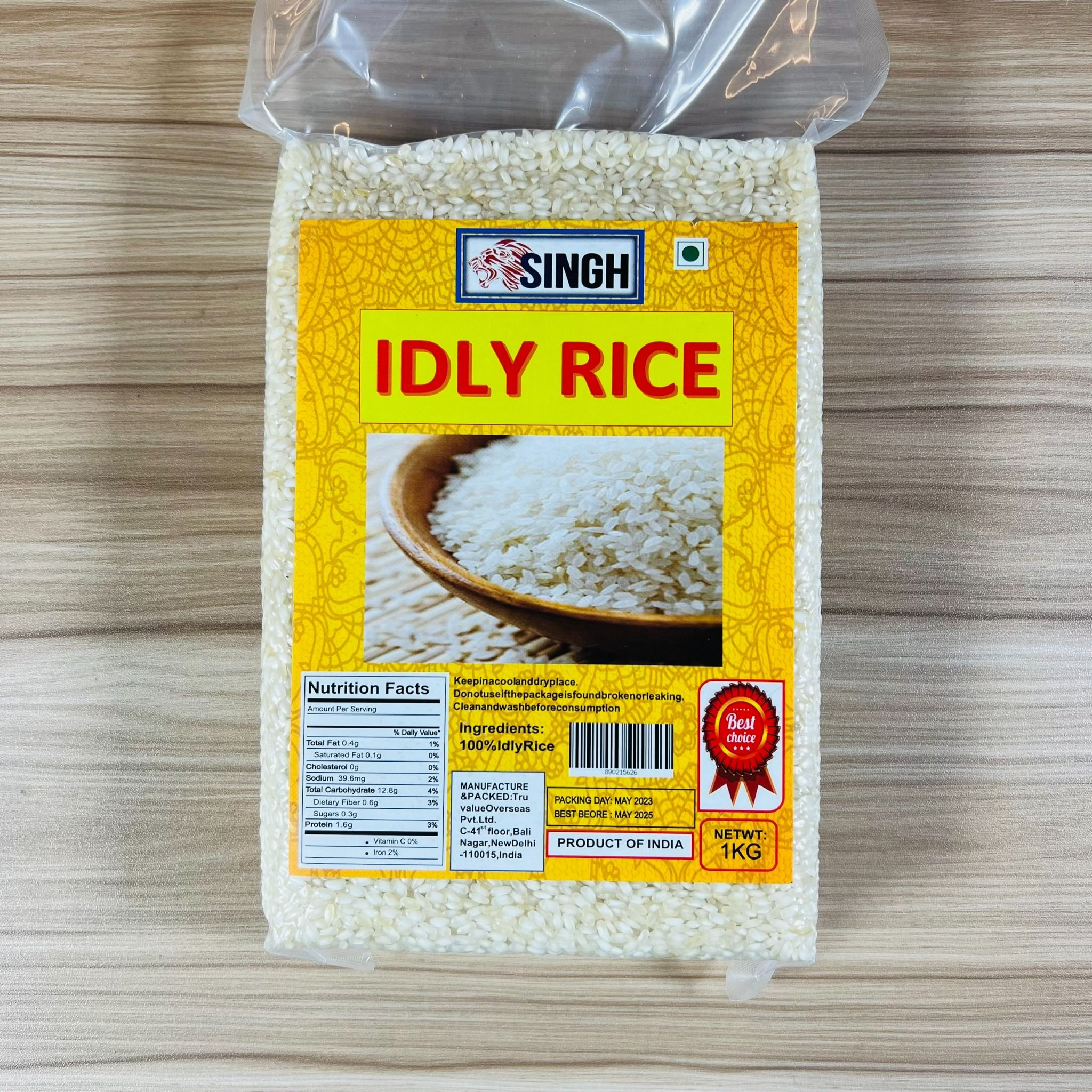  Gạo hạt ngắn, tròn Ấn Độ SINGH Idli Rice/ Idly Rice, 1 kg 