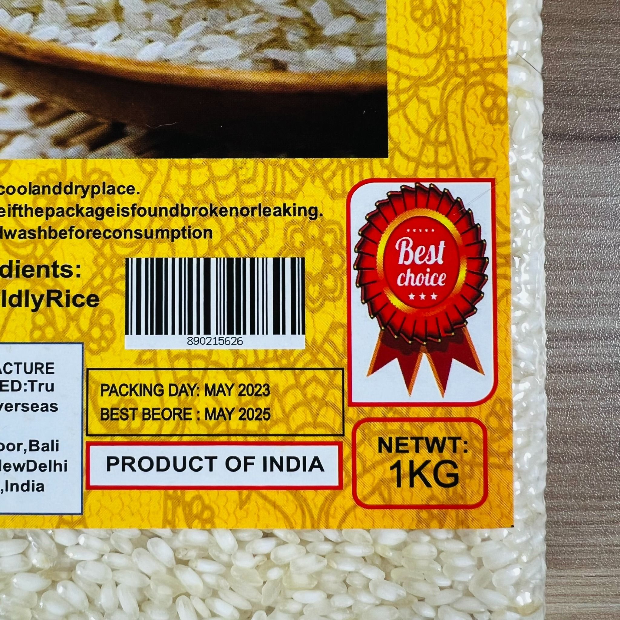  Gạo hạt ngắn, tròn Ấn Độ SINGH Idli Rice/ Idly Rice, 1 kg 