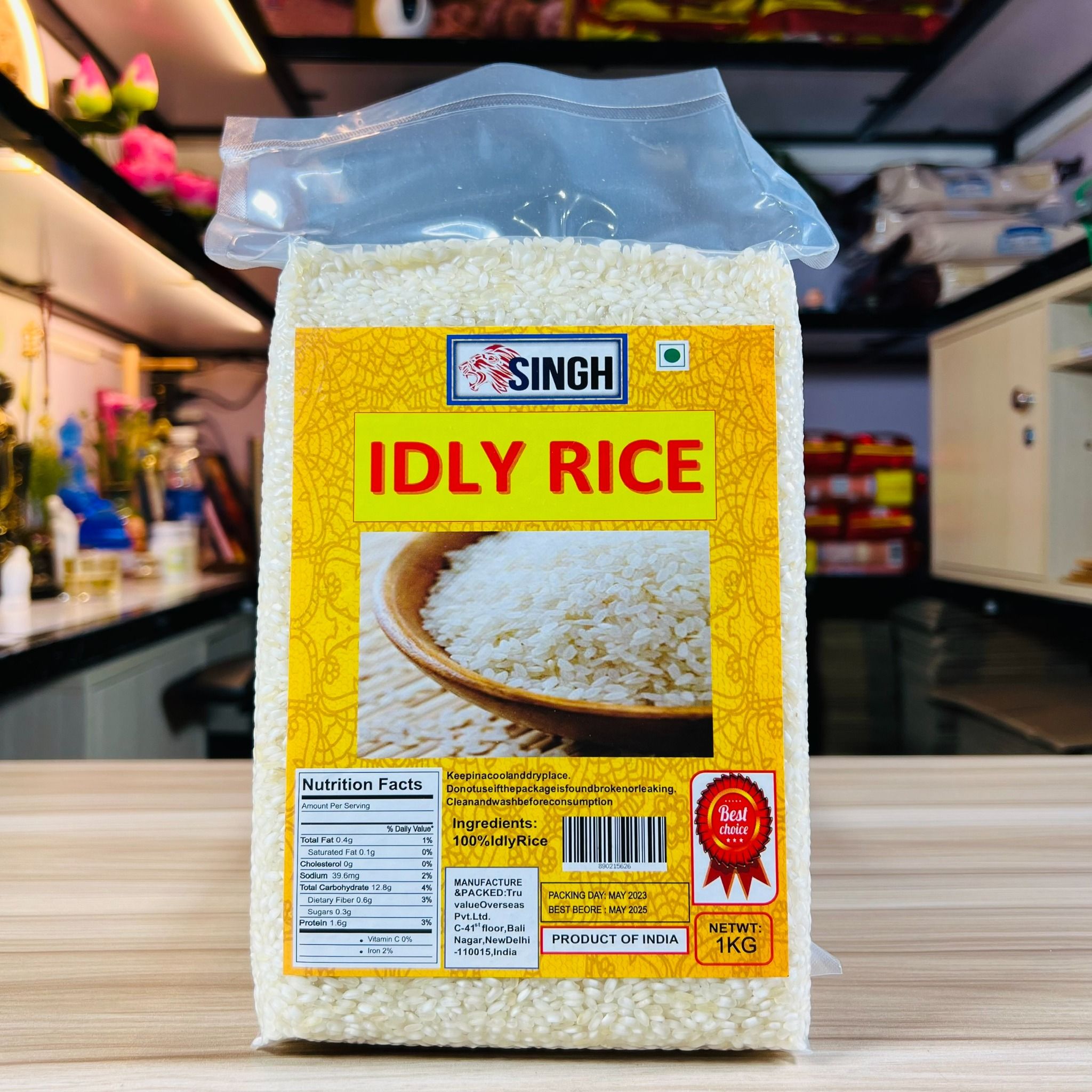  Gạo hạt ngắn, tròn Ấn Độ SINGH Idli Rice/ Idly Rice, 1 kg 