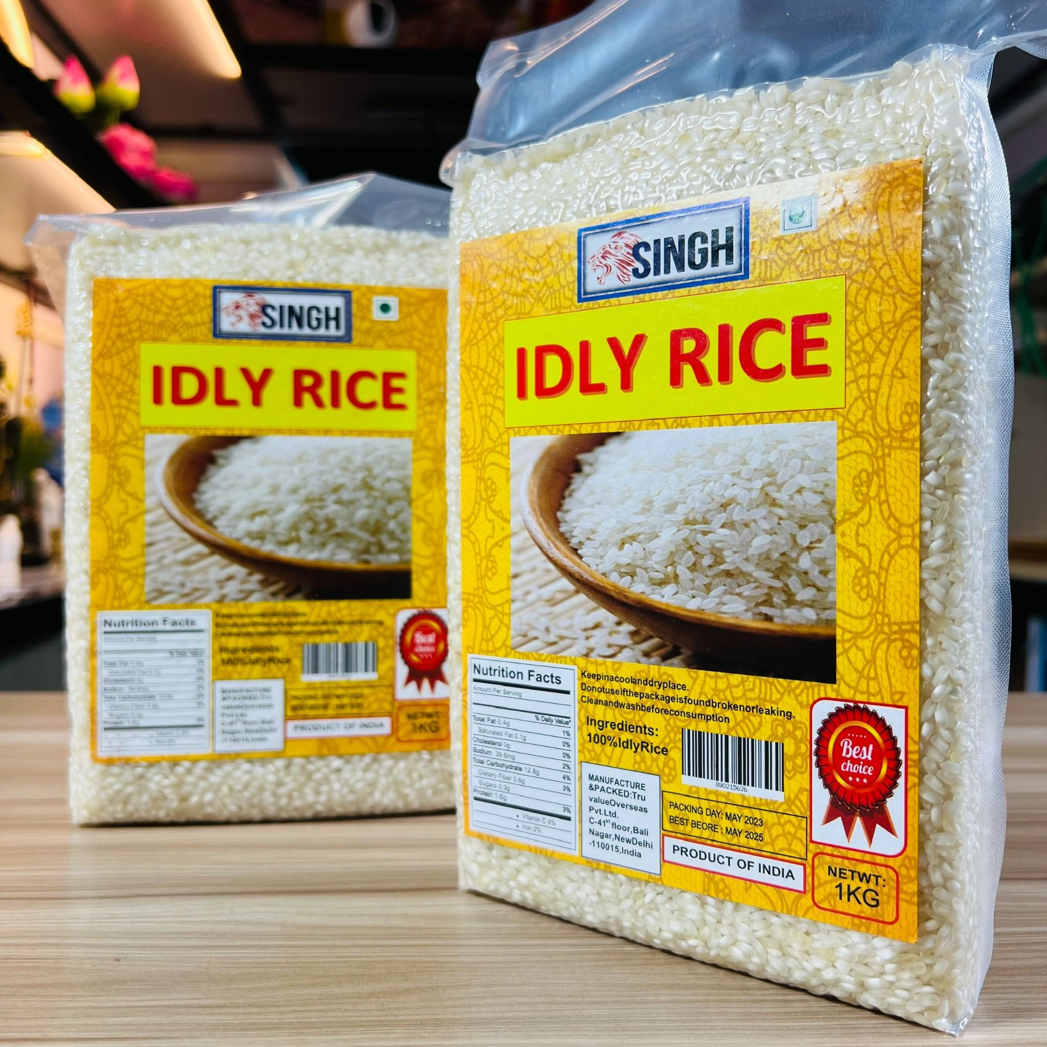  Gạo hạt ngắn, tròn Ấn Độ SINGH Idli Rice/ Idly Rice, 1 kg 