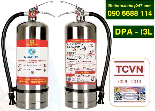 Bình chữa cháy đa năng gốc nước Dolphin DPA-I3L có tem kiểm định 