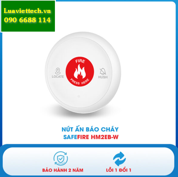  Nút ấn khẩn cấp tròn báo cháy không dây SafeFire HM2EB-W 