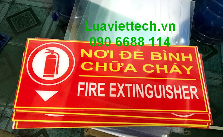  Bảng nơi đặt bình chữa cháy - Chất liệu mica 