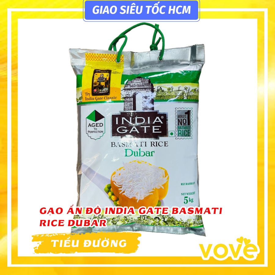 gao hat dai an do india gate dubar basmati rice phu hop nguoi tieu duong giam can 5kg