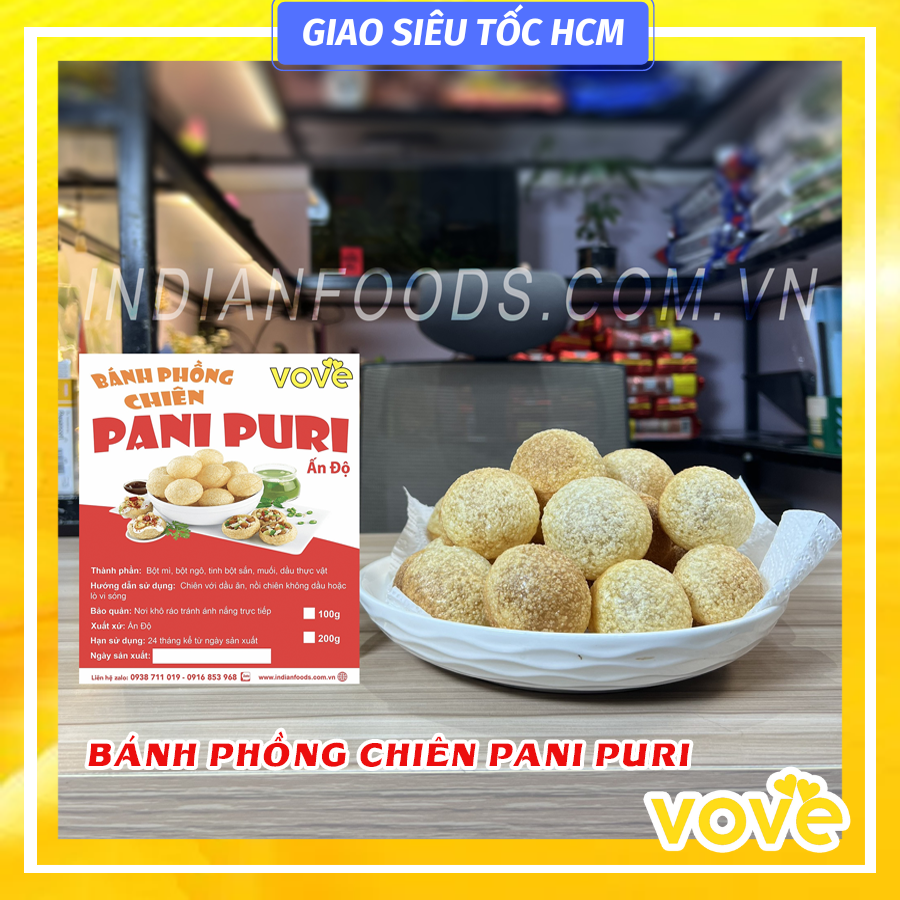 banh phong chien an do pani puri golgappa phuchka 100g