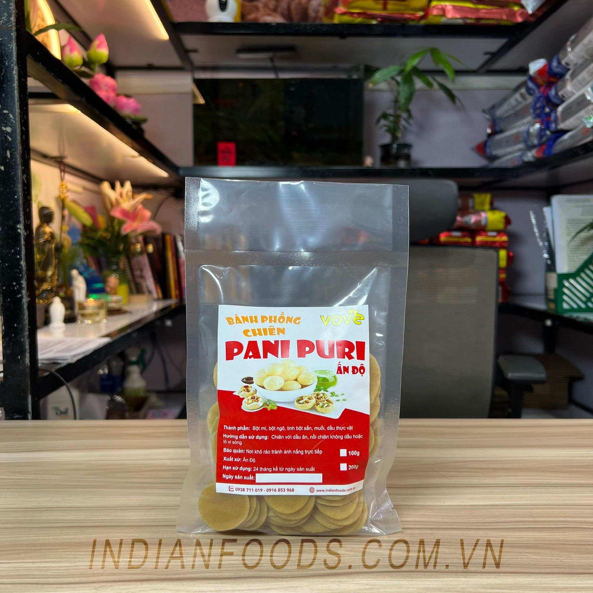 banh phong chien an do pani puri golgappa phuchka 100g