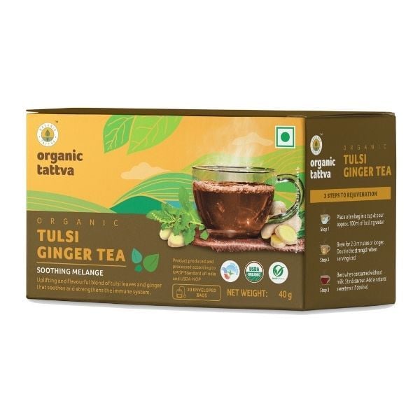 tra gung huu co tui loc an do tattva organic tulsi ginger tea 20 tui 40gr