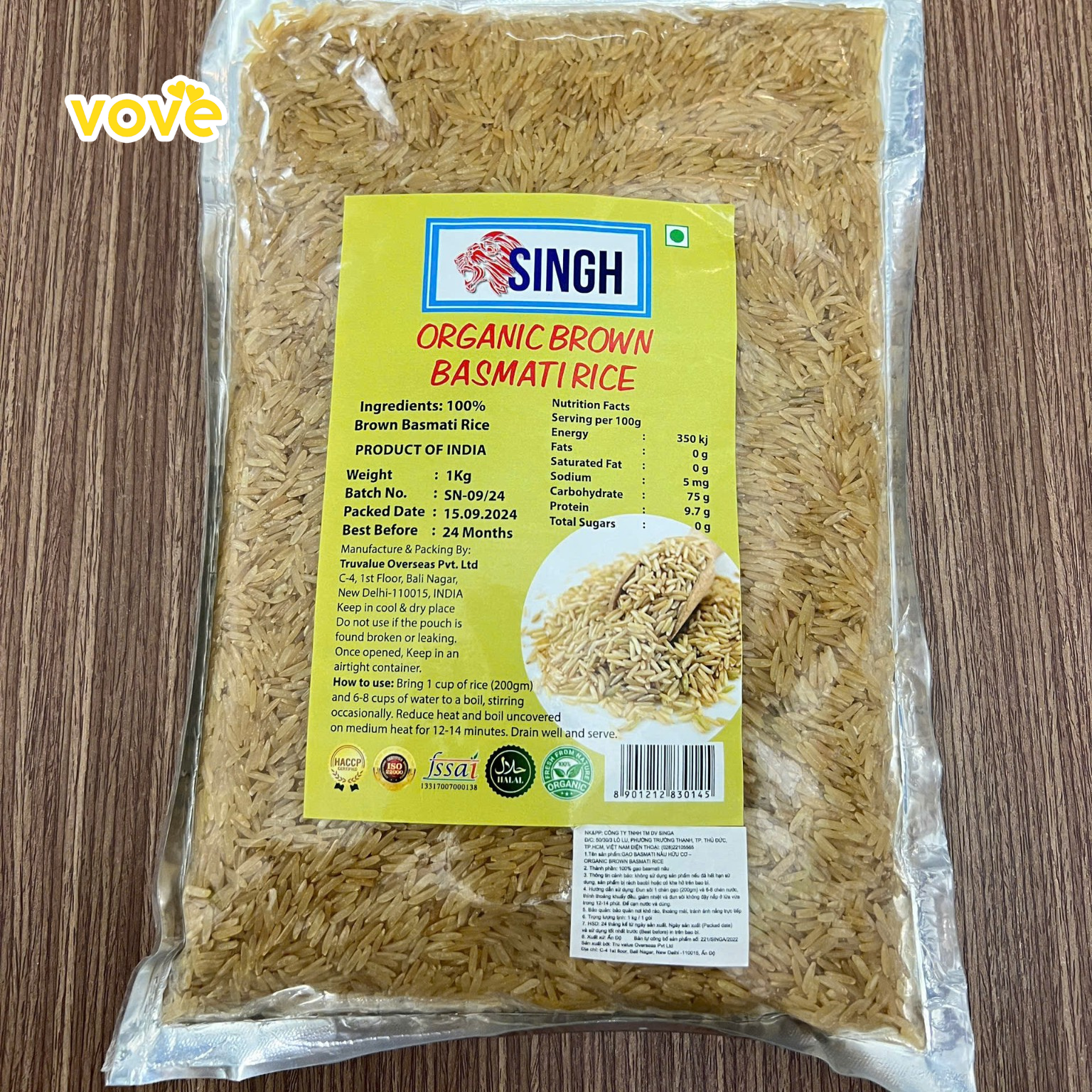 gao lut an do singh brown basmati rice phu hop nguoi tieu duong giam can 1kg