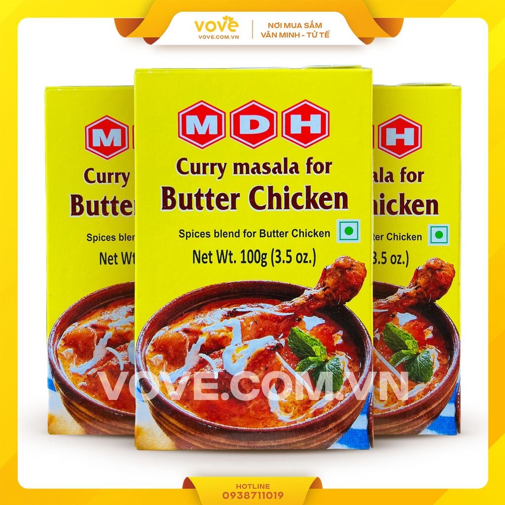 Bột gia vị cà ri bơ Gà Ấn Độ MDH Butter chicken Curry Masala 100gr