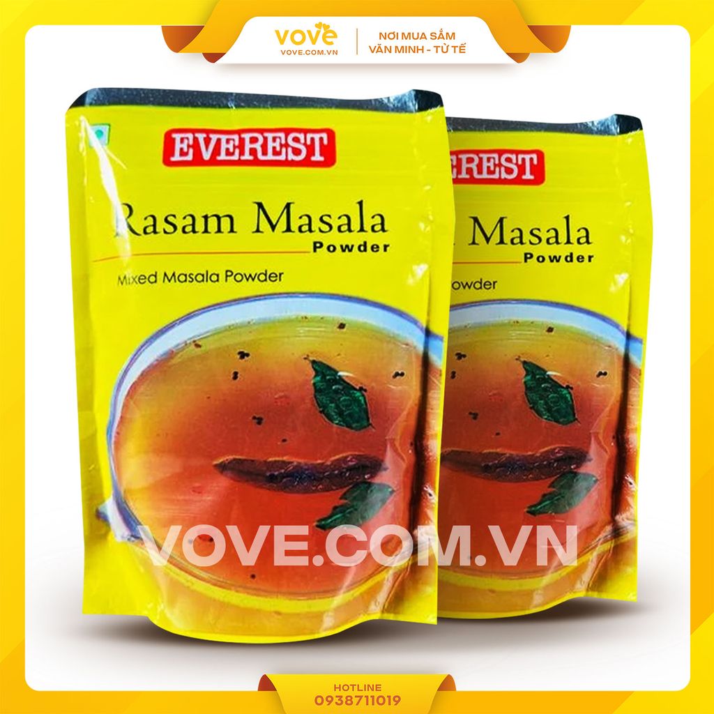 Bột gia vị là súp chua cay truyền thông Nam Ấn Độ Everest Rasam Masala powder, 100gr (gói)