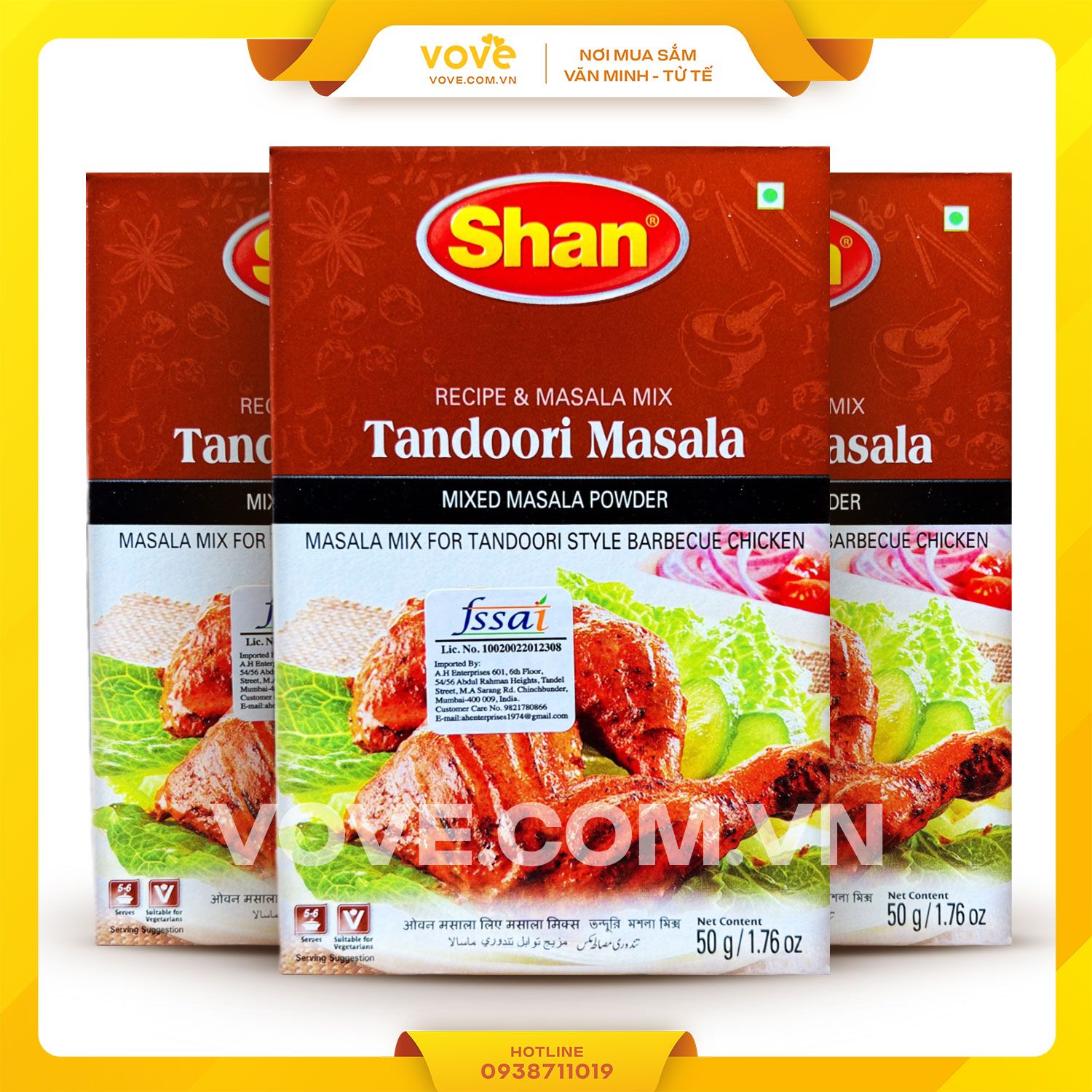 bot gia vi uop nuong an do shan tandoori masala 50gr