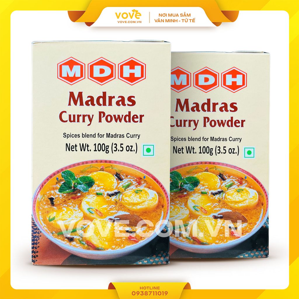 Bột gia vị cà ri miền Madras Ấn Độ MDH Madras Curry Powder 100gr