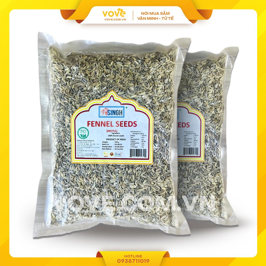 Hạt tiểu hồi Ấn Độ Fennel Seeds 100gr