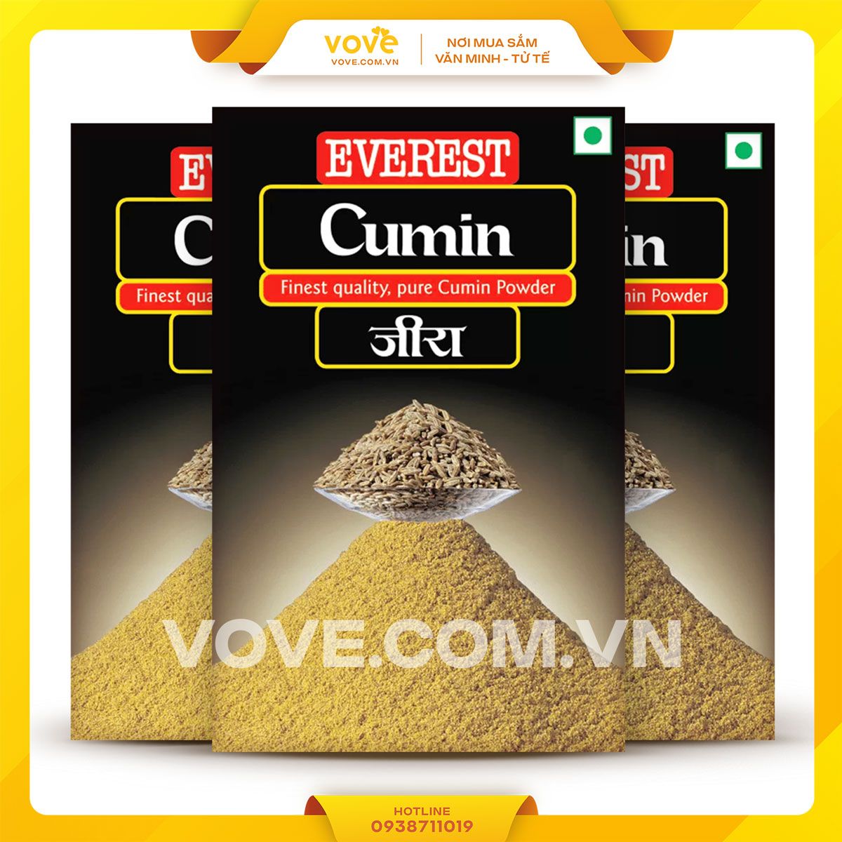 bot thi la an do everest cumin powder 100gr