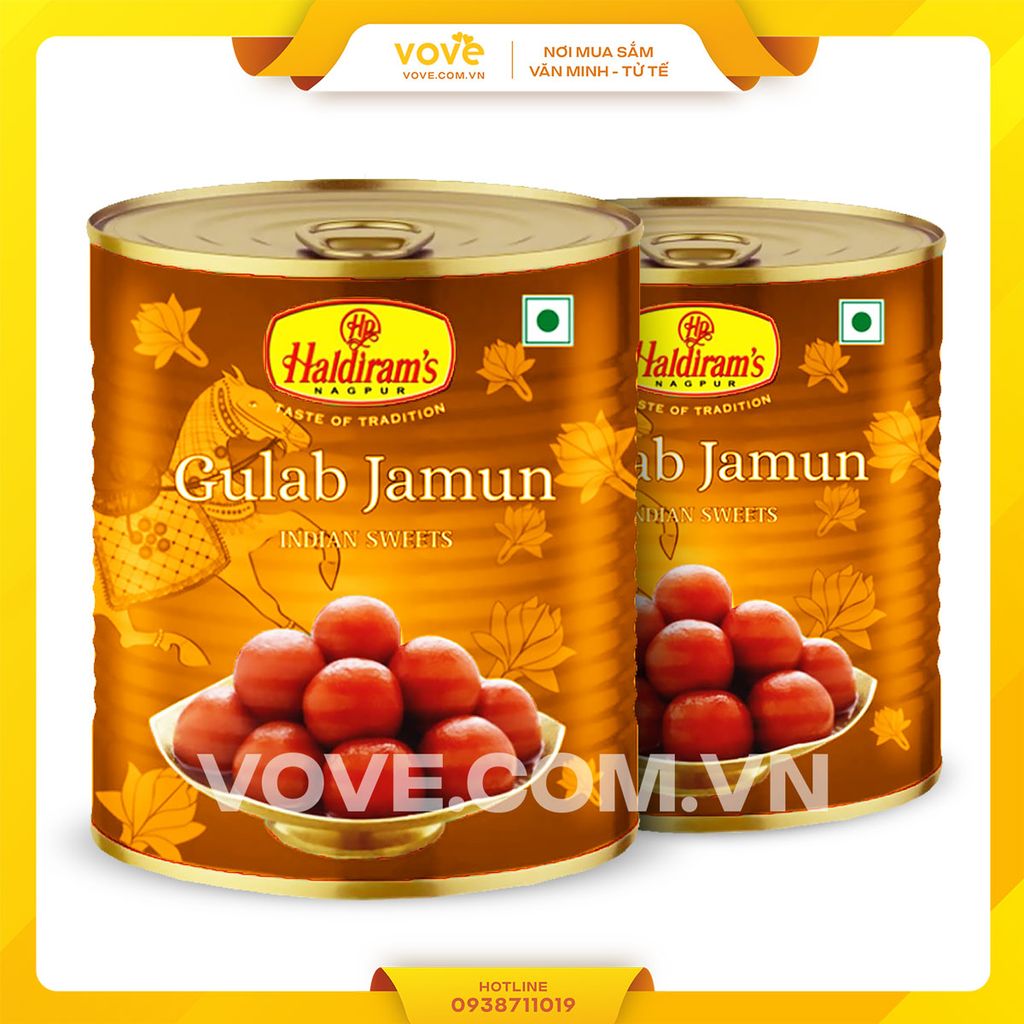 Bánh sữa chiên/ bánh hoa hồng tráng miệng Ân Độ HALDIRAMS Gulab Jamun, 1 kg