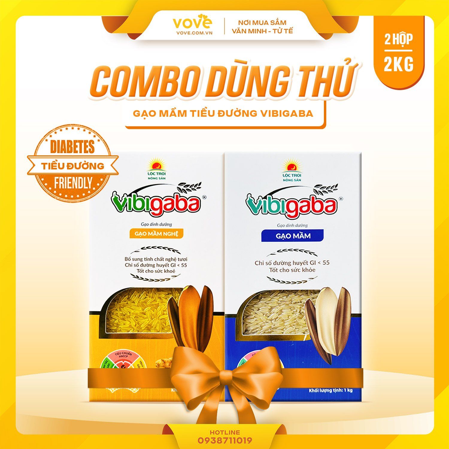 bo dung thu gao mam tieu duong vibigaba 2 loai 2kg