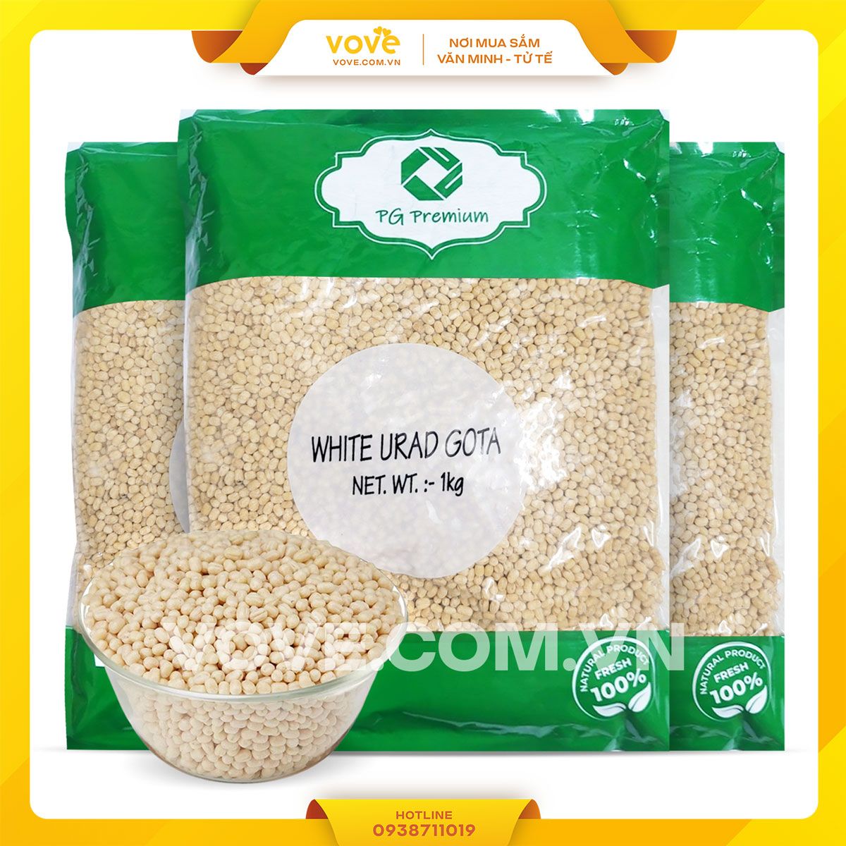 dau trang nguyen hat pg white urad whole dal 1 kg