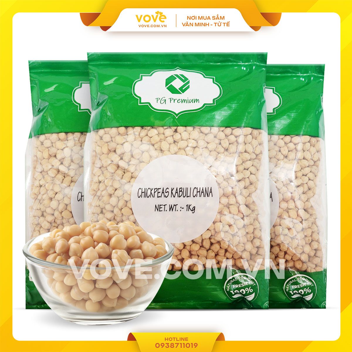 dau ga trang an do star organie white chick peas kabuli chana garbanzo beans bengal gram 500gr
