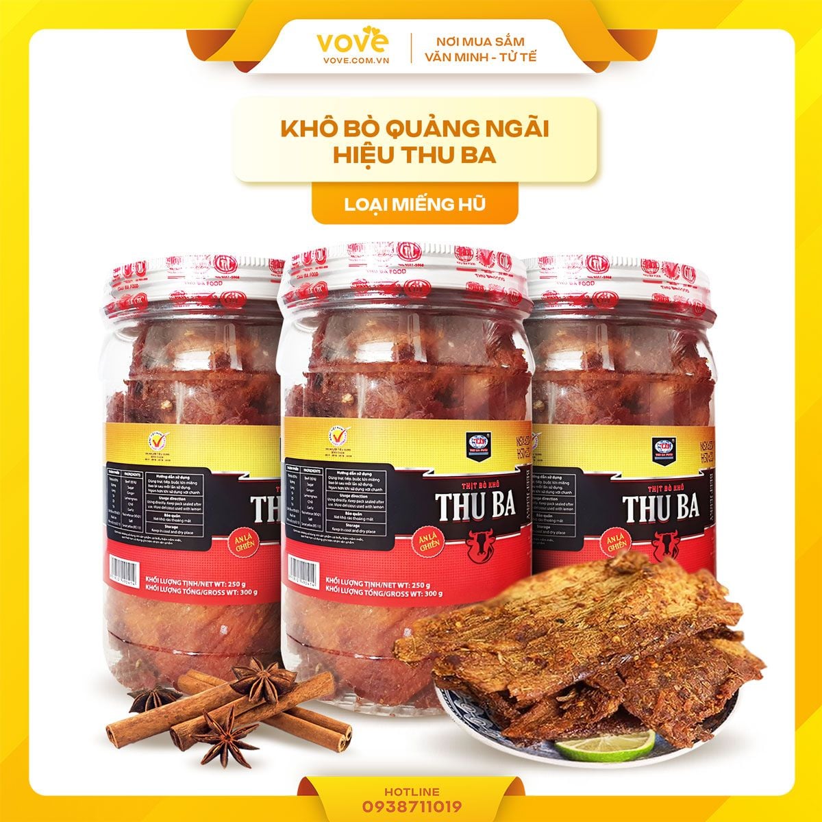 kho bo quang ngai hieu thu ba loai mieng hu 300gr
