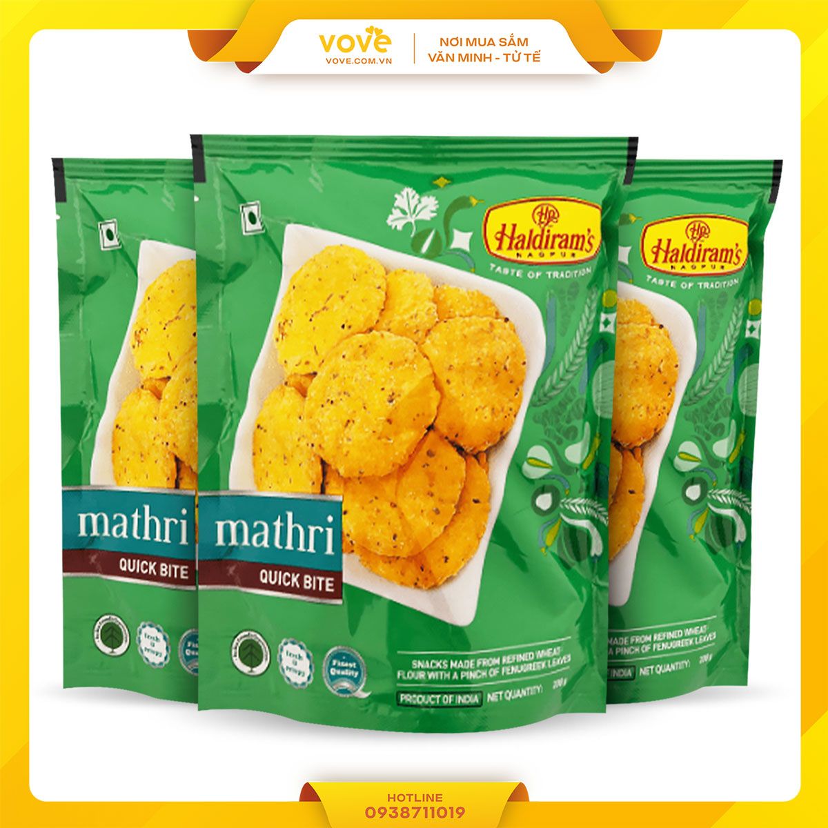 banh snack an lien an do haldirams mathri 150gr