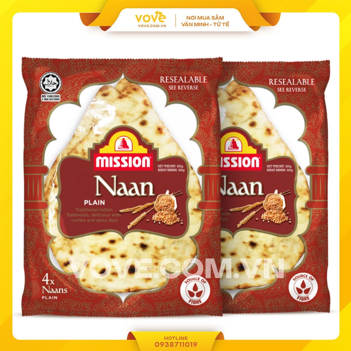 banh naan an do vi truyen thong mission naan plain 4pics 320gr goi
