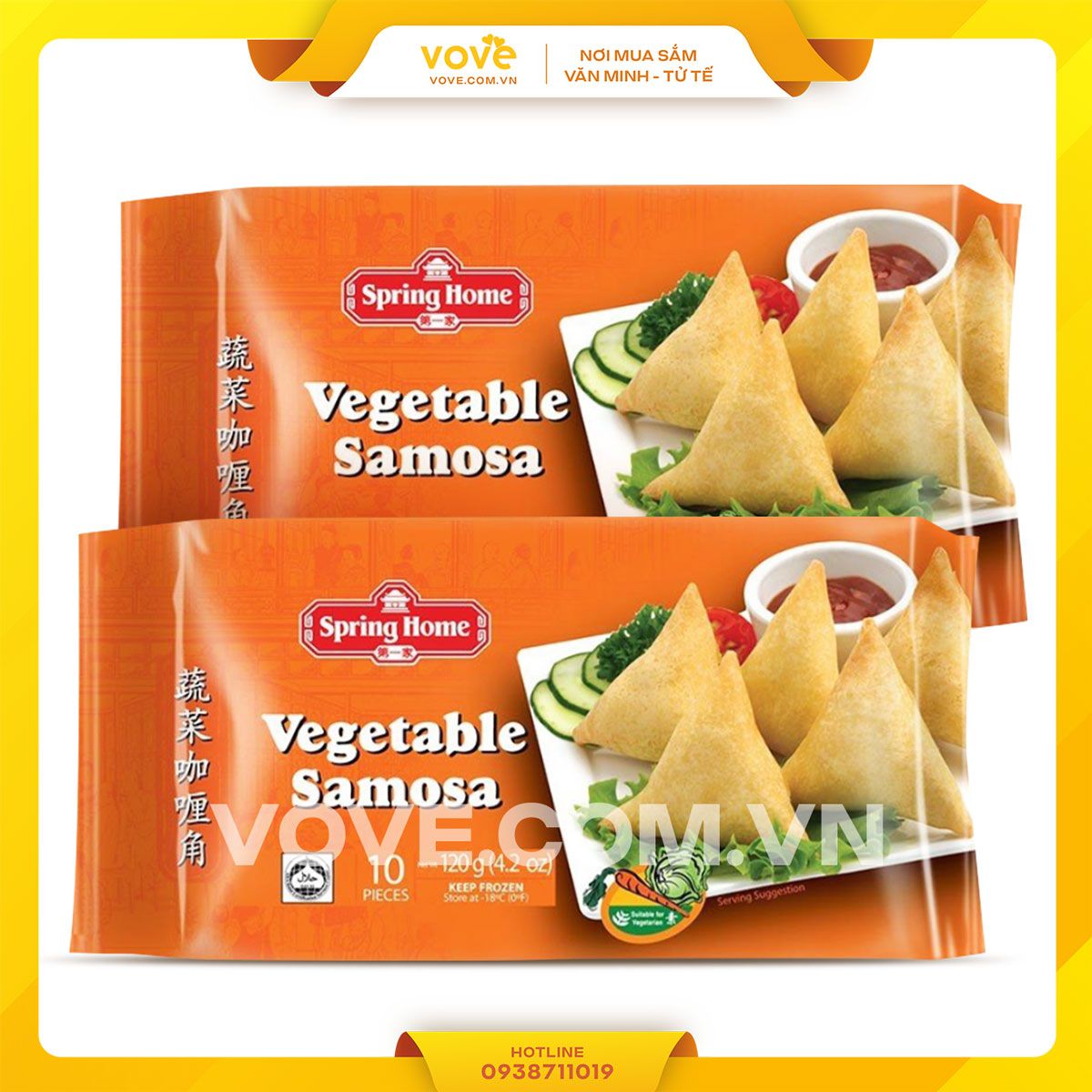 banh samosa rau cu spring home vegetable samosa 120gr 10pics goi