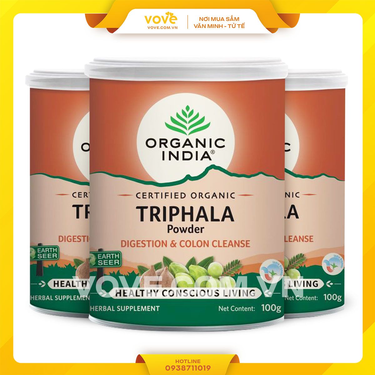 bot triphala huu co an do india organic triphala powder 100gr