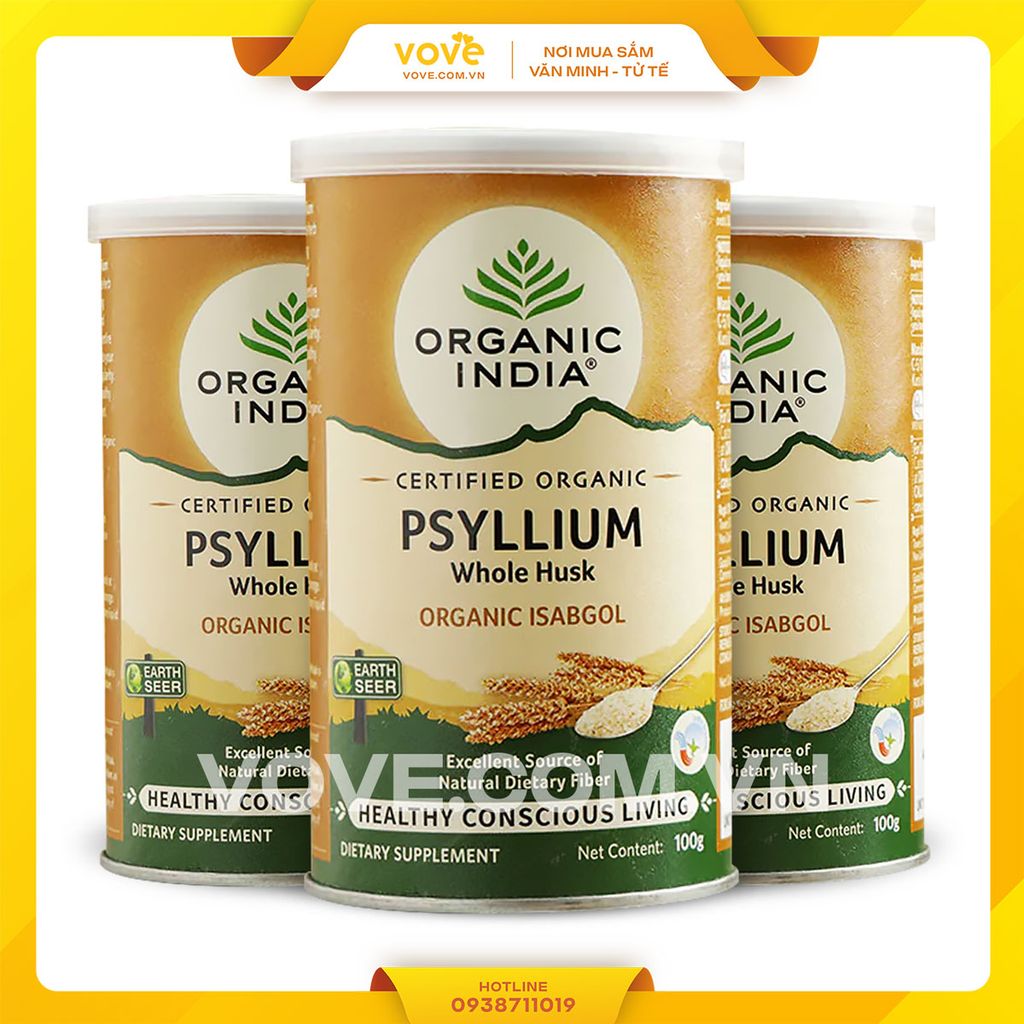 Bột vỏ hạt mã đề hữu cơ Ấn Độ Tattva Organic Psyllium Husk/Isabgol/Planovate