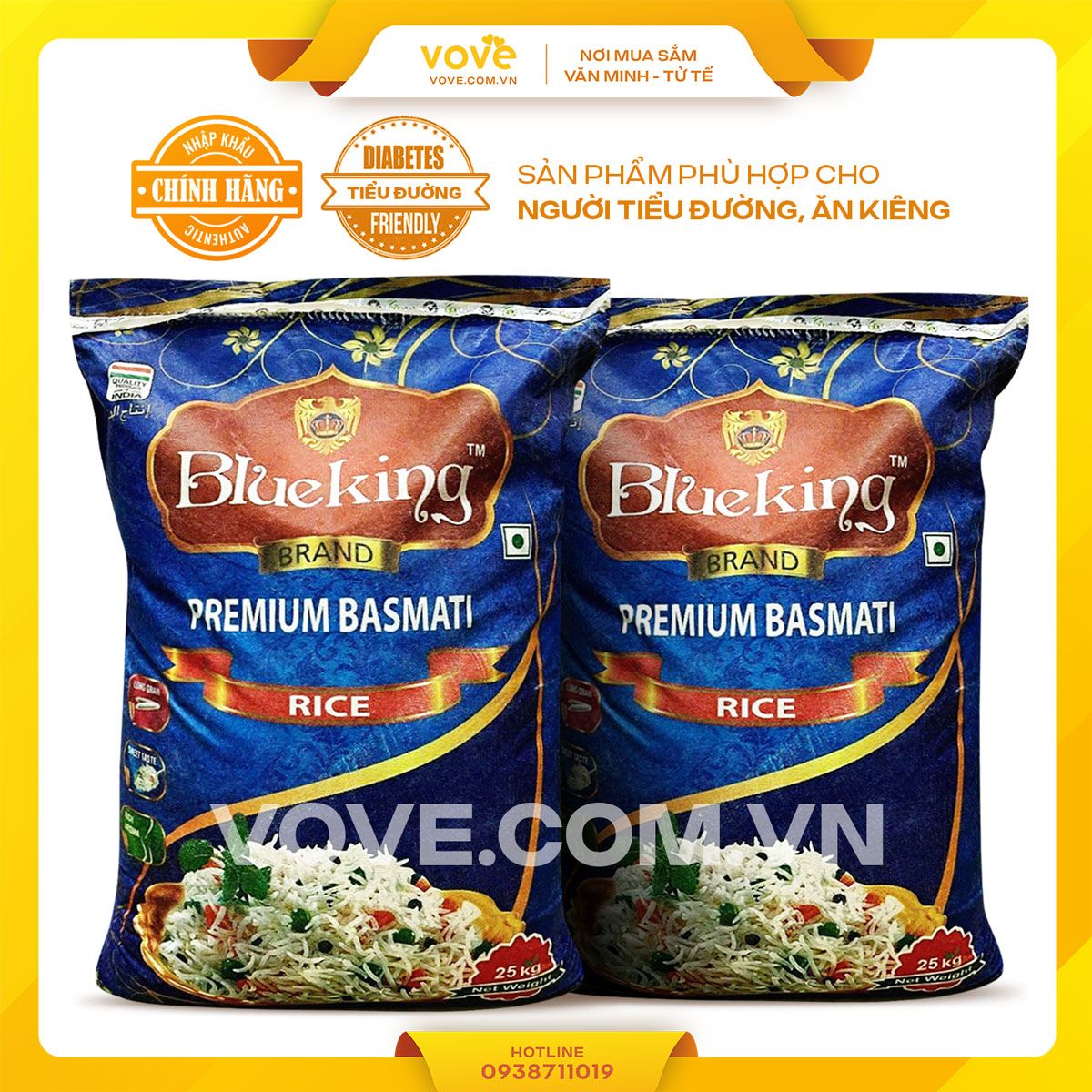 gao basmati an do blueking basmati rice 25kg bao