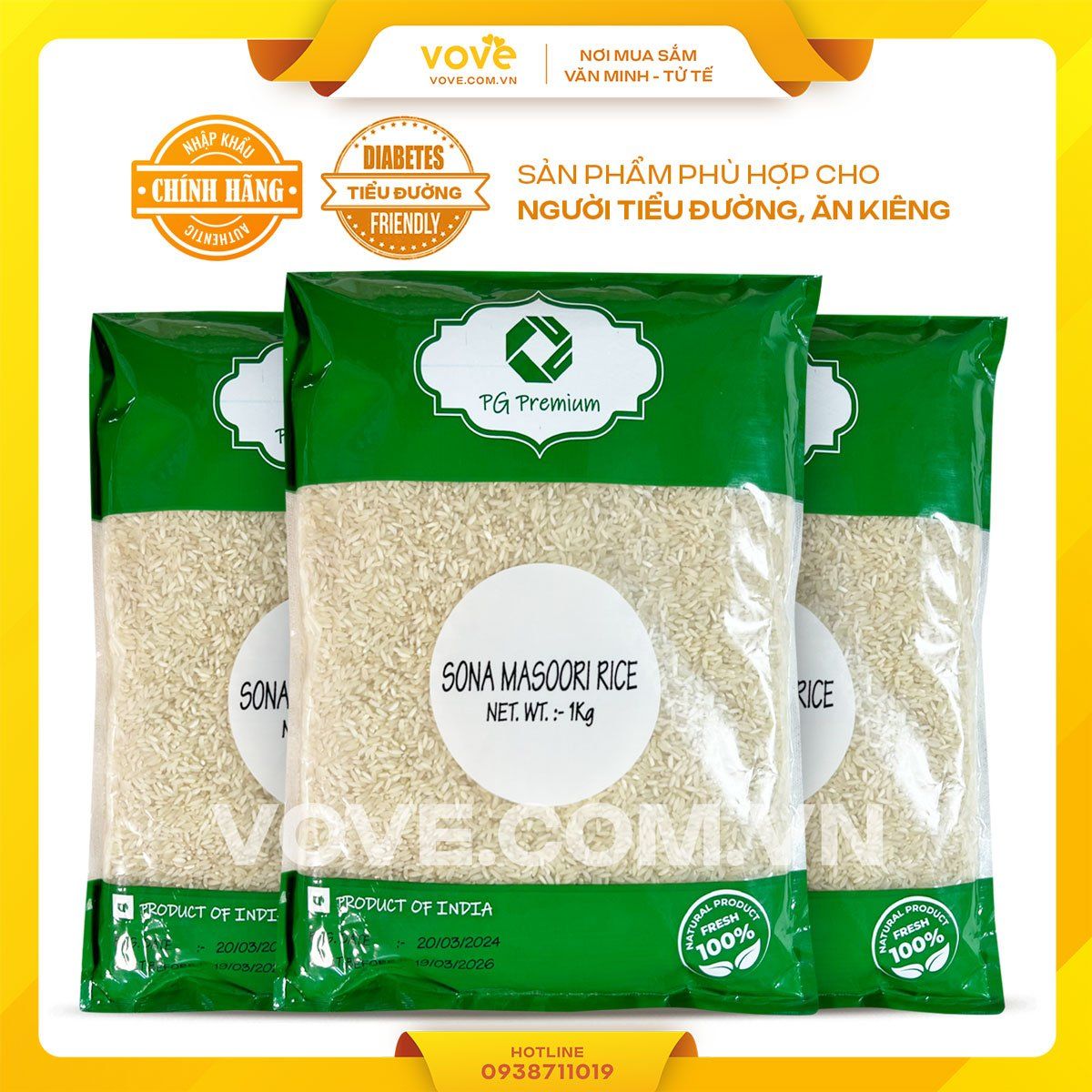 gao hat ngan nho an do pg sona masoori rice 5kg