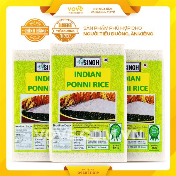 Gạo Ponni Ấn Độ (Hạt ngắn, nhỏ) 