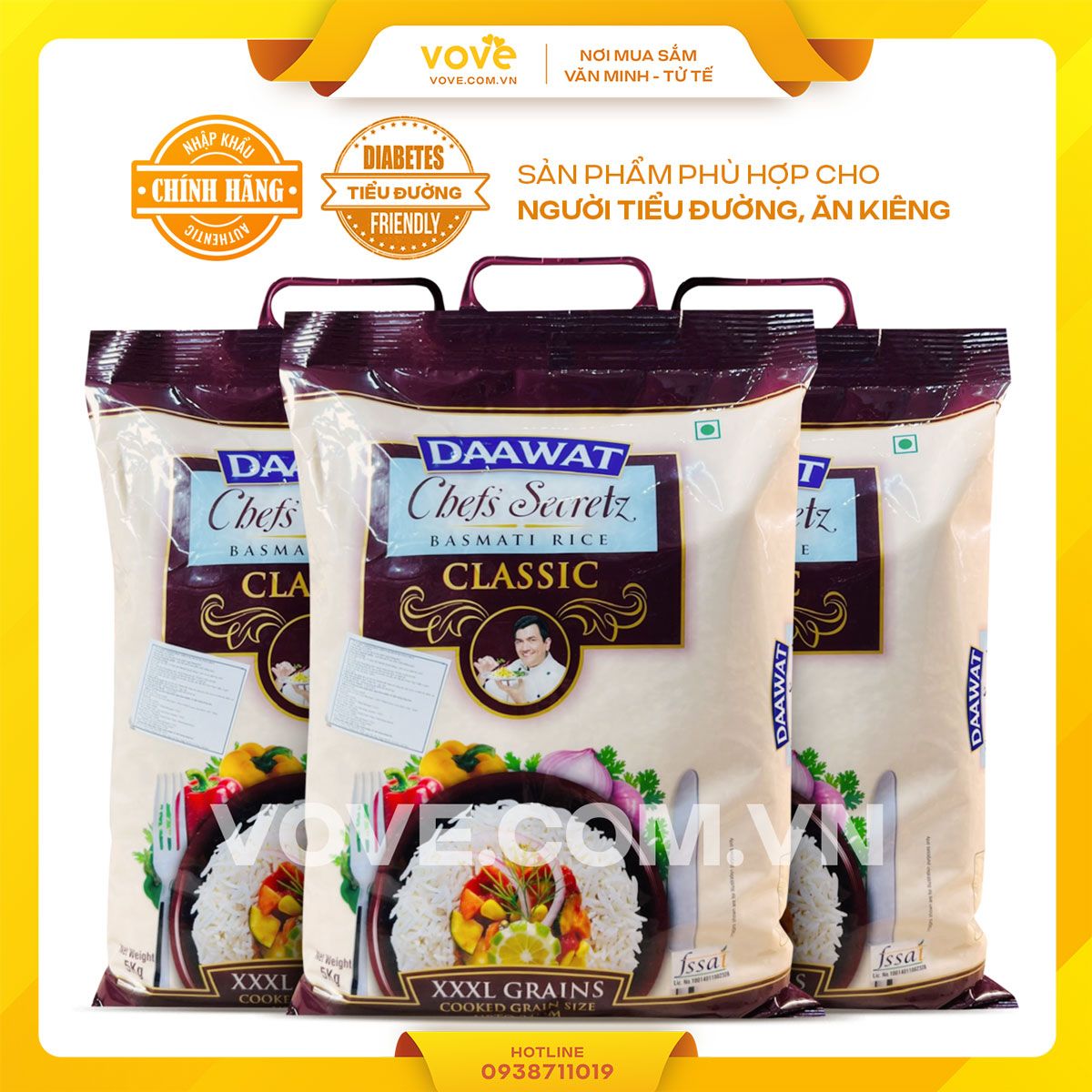 gao hat dai an do daawat chef s secrets basmati rice phu hop nguoi tieu duong an kieng 5kg