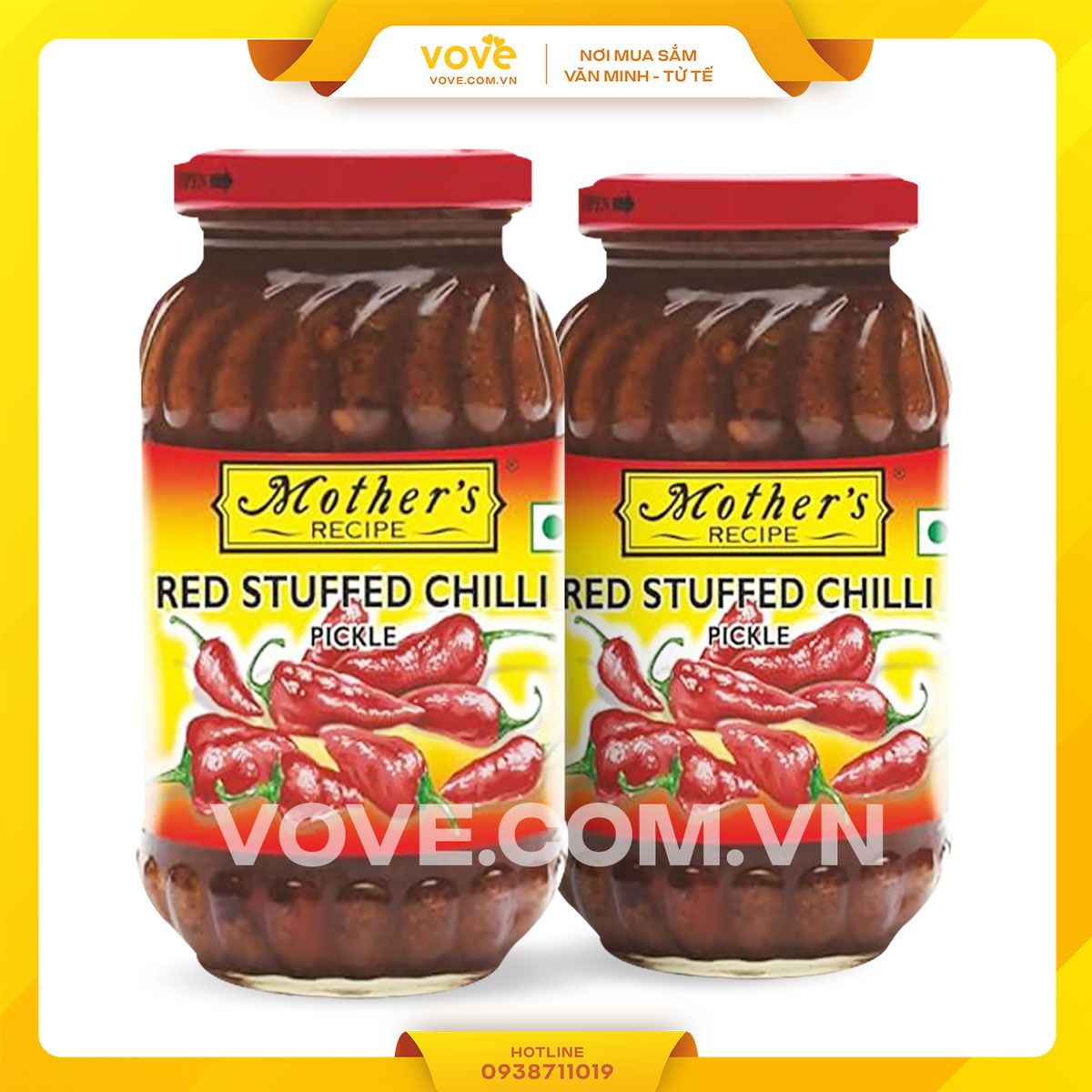 ot do ngam chua an do mothers red stuffed chilli pickle 400gr