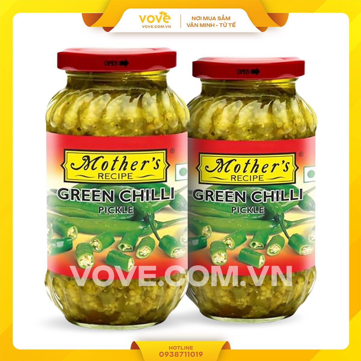 ot xanh ngam chua an do mothers green chilli pickle 400gr