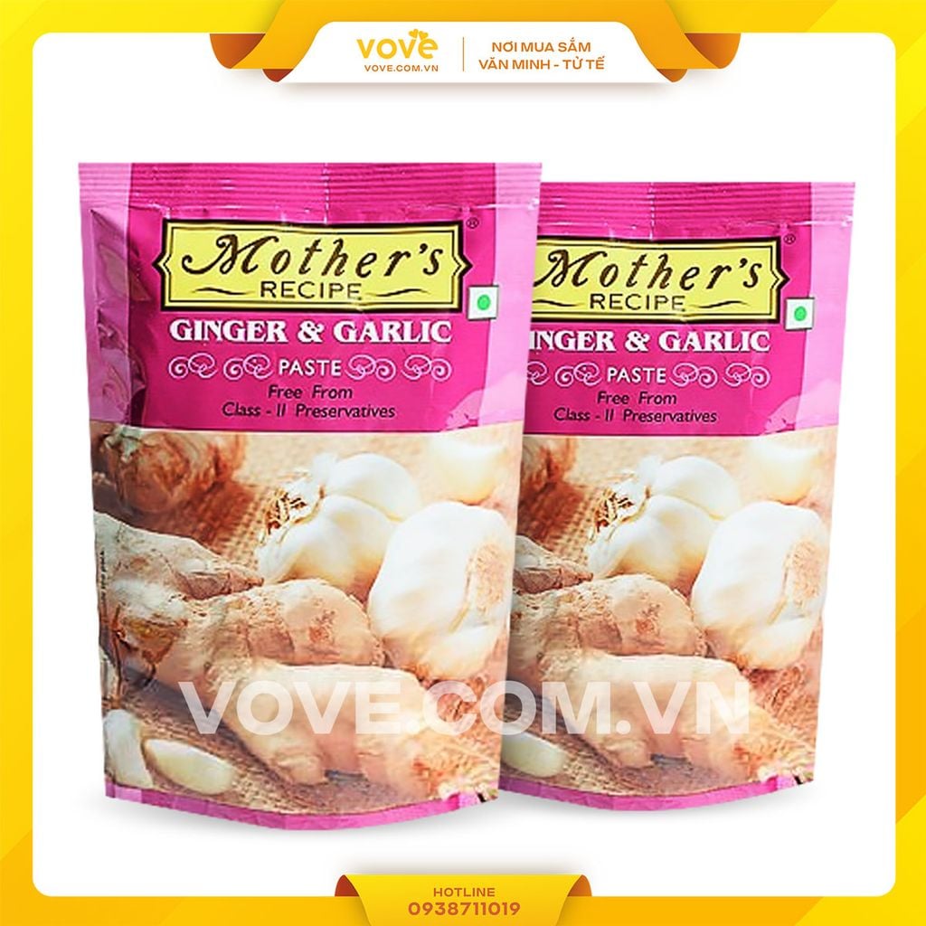 Sốt Gừng & Tỏi Ấn Độ MOTHERS Ginger & Garlic Paste 200gr