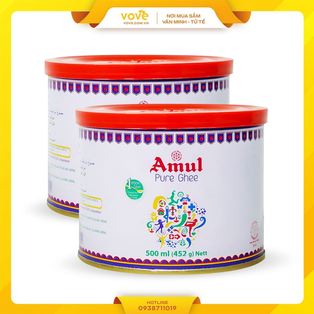 Bơ lỏng sữa trâu, bò Ấn Độ Amul Pure Ghee 500ml