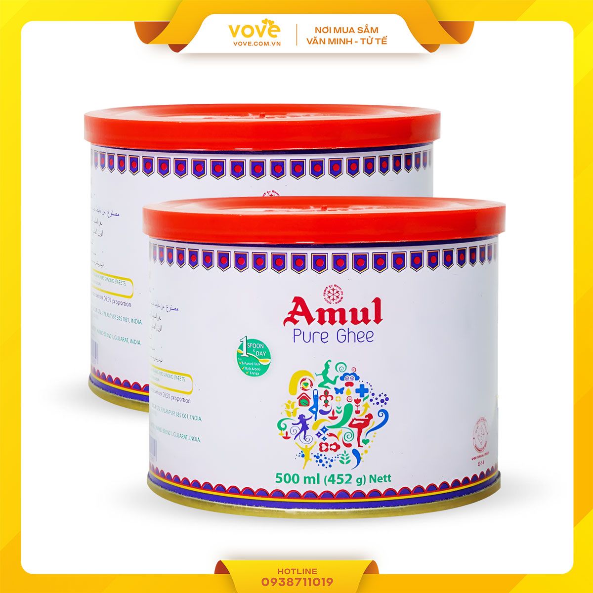 bo long sua trau bo an do amul pure ghee 500ml
