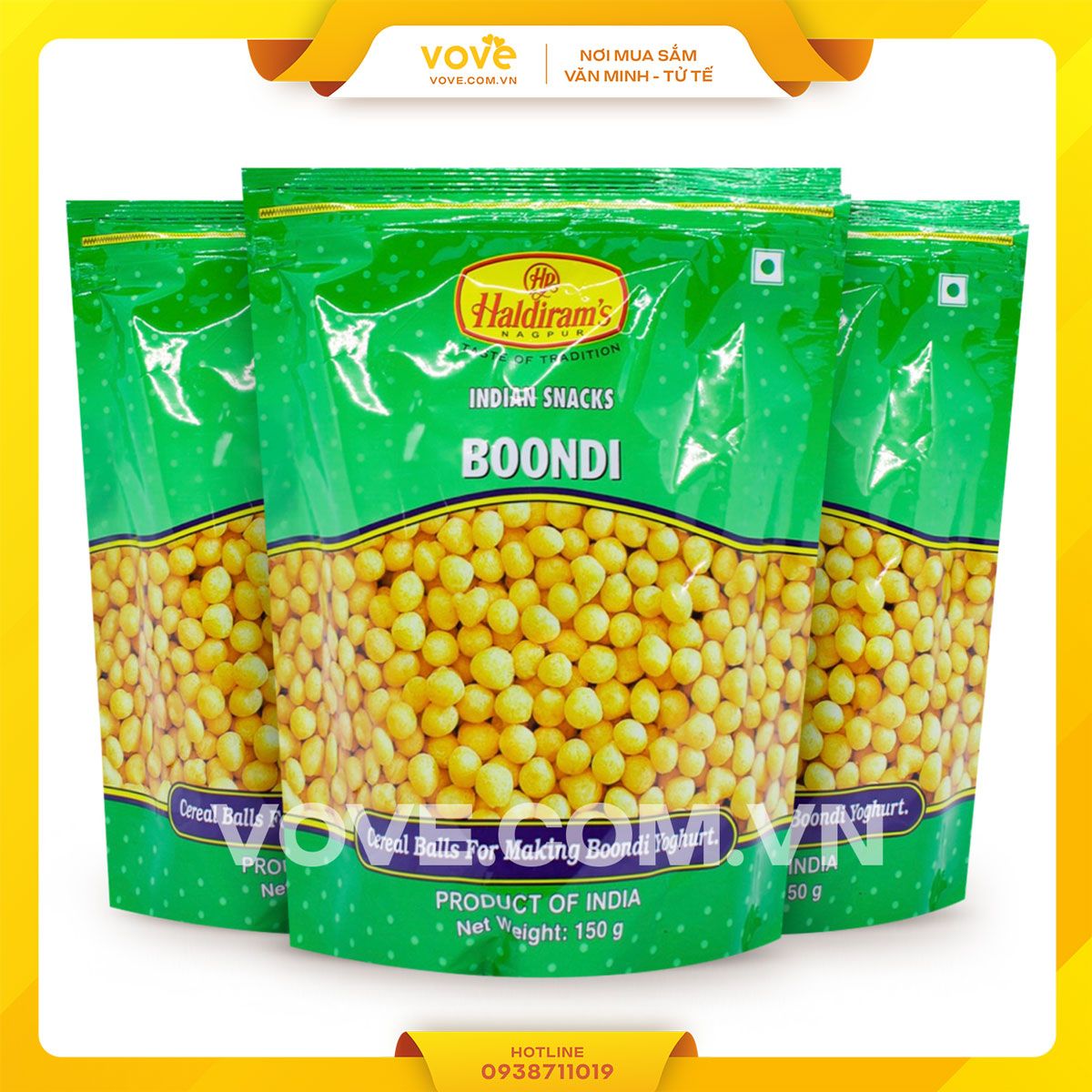 banh snack an lien an do haldirams boondi 150gr