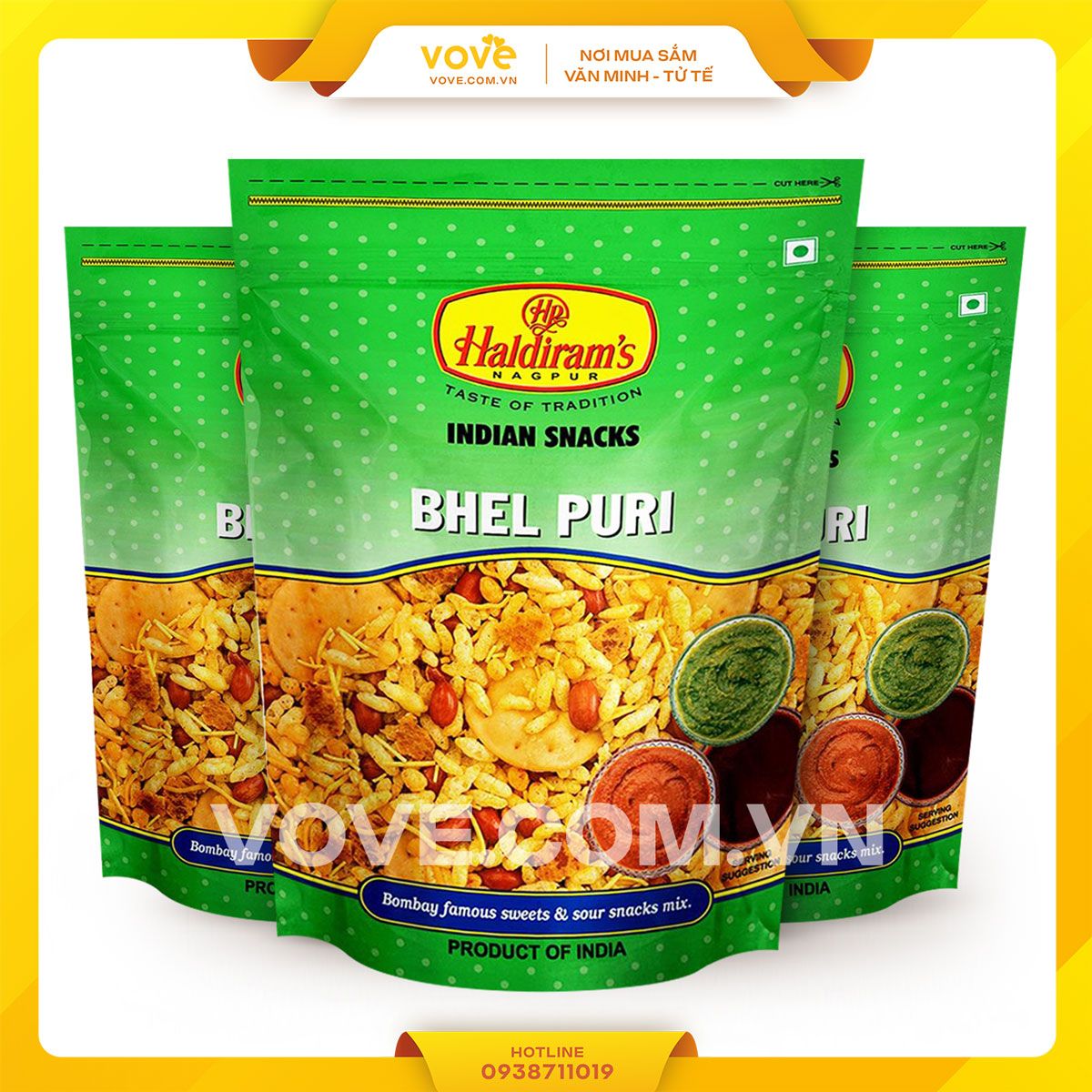 banh snack an lien an do haldirams bhel puri 150gr