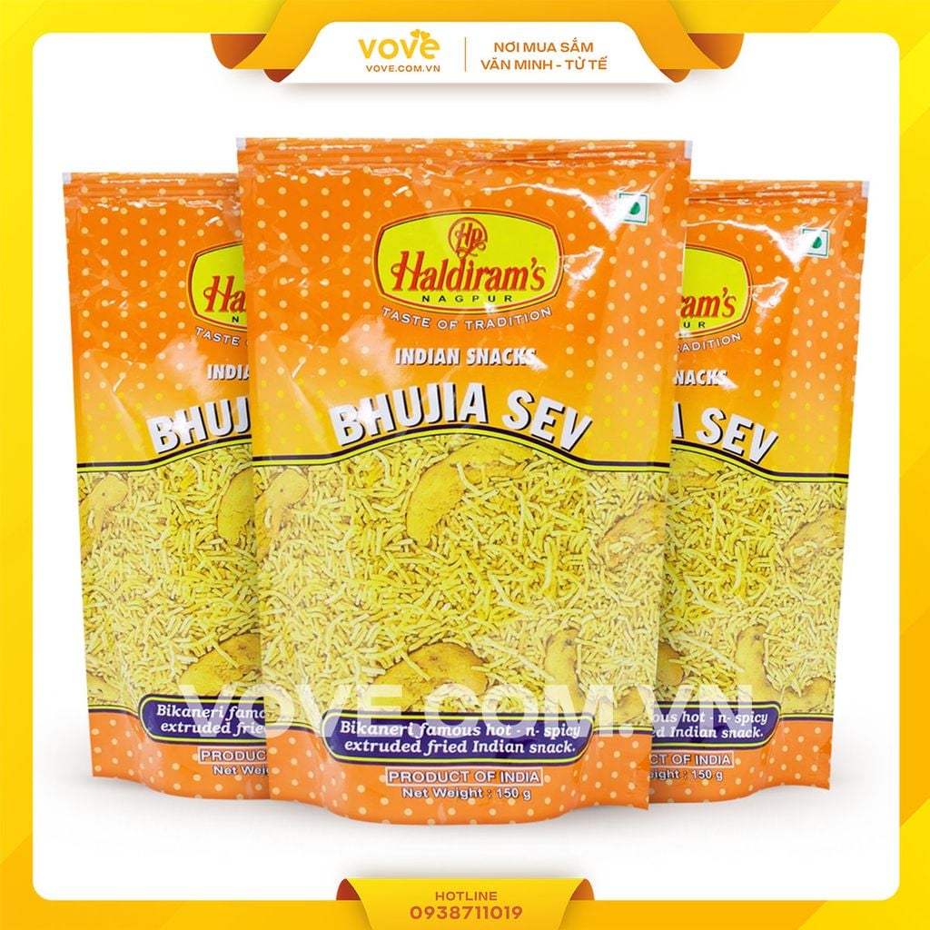 Bánh Snack ăn liền Ấn Độ HALDIRAMS Bhujia Sev, 150gr