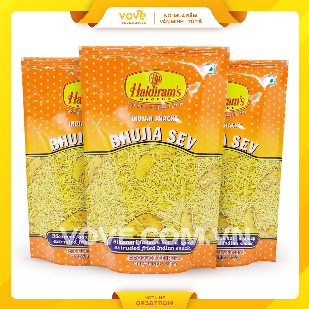 banh snack an lien an do haldirams bhujia sev 150gr